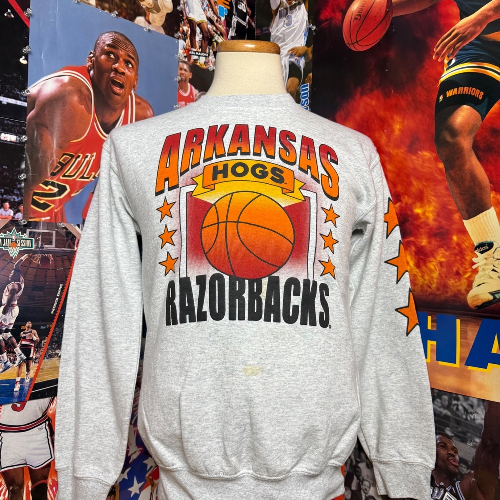 Arkansas Razorbacks Collegiate NCAA Basketball‎ Crewneck Sweatshirt Sz Medium